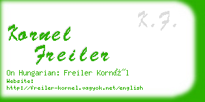 kornel freiler business card